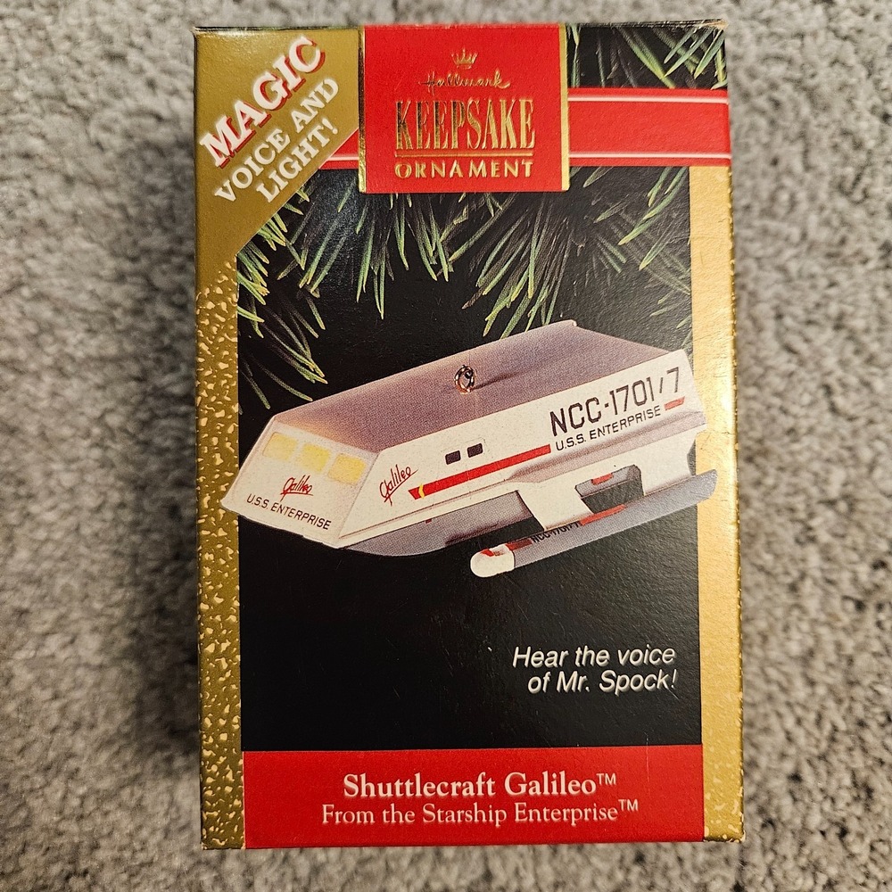 Hallmark 1992 Star Trek Shuttlecraft Galileo‎ Ornament Light Works No Sound